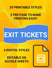 Load image into Gallery viewer, 6 Digital Exit Tickets & 20 Printable Exit Tickets - Roombop