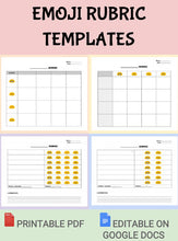 Load image into Gallery viewer, Emoji Rubric Template Editable in Google Docs - Roombop