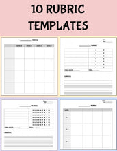 Load image into Gallery viewer, Blank Rubric Template Editable in Google Docs - Roombop