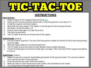 Tic Tac Toe Review (Google Slides Game Template) - Roombop