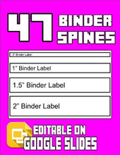Load image into Gallery viewer, 98 Binder Covers & Labels (Editable on Google Slides) - Roombop