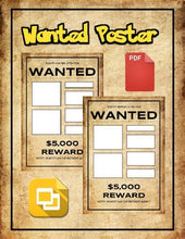 Load image into Gallery viewer, Wanted Poster (Editable in Google Slides) - Roombop