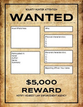 Load image into Gallery viewer, Wanted Poster (Editable in Google Slides) - Roombop