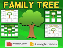 Load image into Gallery viewer, Family Tree Graphic Organizer Template (Editable in Google Slides) - Roombop
