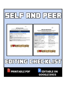 Self and Peer Editing Checklist (Editable in Google Docs) – Roombop