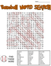Load image into Gallery viewer, Baseball Word Search: 3 Difficulties - Roombop