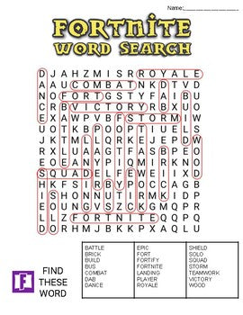 Fortnite Word Search: 3 Difficulties – Roombop