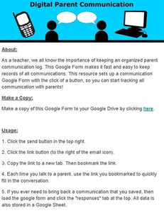 Digital Parent Communication Log (Google Forms) - Roombop