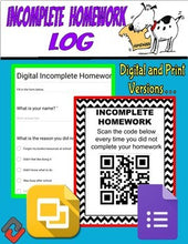 Load image into Gallery viewer, Digital Incomplete Homework Log (Google Forms & Slides) - Roombop