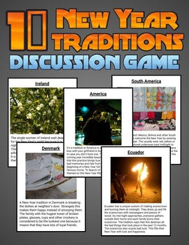 10 New Year Traditions: Discussion Game (Editable in Google Slides) - Roombop