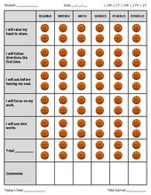 Load image into Gallery viewer, Basketball Individual & Classroom Behavior Charts (Editable on Google Slides) - Roombop
