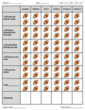 Load image into Gallery viewer, Football Individual & Classroom Behavior Chart (Editable on Google Slides) - Roombop