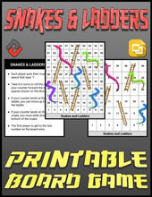 Load image into Gallery viewer, Snakes & Ladders Printable Board Game (Editable Google Slides) Distance Learning - Roombop