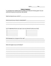 Load image into Gallery viewer, Football Commercial Worksheets (Editable in Google Docs) - Roombop
