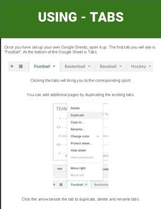 Sports Tally Chart with Automatic Graphs (Editable in Google Sheets) - Roombop