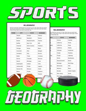 Load image into Gallery viewer, Sports Geography: Football, Basketball, Baseball, Hockey - Roombop