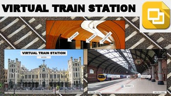Virtual Train Station Tour (Editable in Google Slides) Distance Learning - Roombop