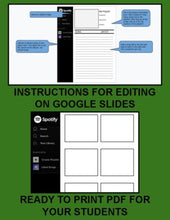 Load image into Gallery viewer, Spotify Song Album Template (Editable on Google Slides) - Roombop