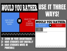 Load image into Gallery viewer, August Digital & Printable Would You Rather (Google Slides)