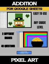 Load image into Gallery viewer, St. Patrick's Day - Digital Pixel Art, Magic Reveal - ADDITION - Google Sheets