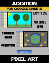Load image into Gallery viewer, Earth Day - Digital Pixel Art, Magic Reveal - ADDITION - Google Sheets