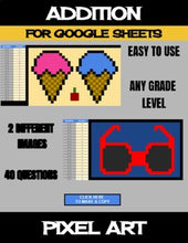 Load image into Gallery viewer, Summer - Digital Pixel Art, Magic Reveal - ADDITION - Google Sheets