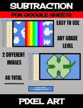 Load image into Gallery viewer, St. Patrick's Day - Digital Pixel Art, Magic Reveal - SUBTRACTION - Google Sheet