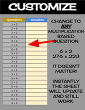 Load image into Gallery viewer, Back To School - Digital Pixel Art, Magic Reveal - MULTIPLICATION Google Sheets