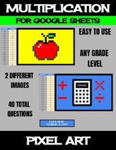 Load image into Gallery viewer, Back To School - Digital Pixel Art, Magic Reveal - MULTIPLICATION Google Sheets