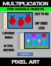 Load image into Gallery viewer, Mother's Day/Spring Digital Pixel Art Magic Reveal MULTIPLICATION Google Sheets