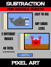 Load image into Gallery viewer, Ocean Animals - Digital Pixel Art, Magic Reveal - SUBTRACTION - Google Sheets