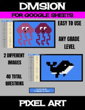 Load image into Gallery viewer, Ocean Animals - Digital Pixel Art, Magic Reveal - DIVISION - Google Sheets