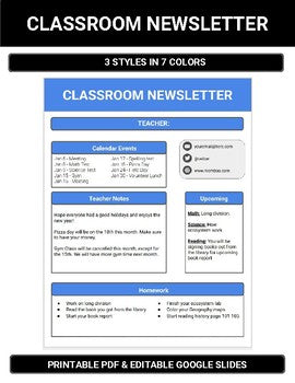 Google Slides - Classroom Newsletter - Roombop