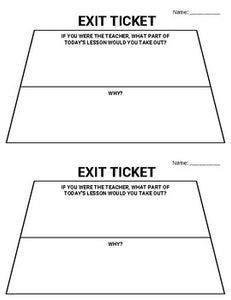 6 Digital Exit Tickets & 20 Printable Exit Tickets - Roombop