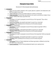 Persuasive essay outline (editable in Google Docs) - Roombop
