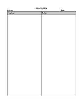 Class Notes for Students Template (Editable in Google Docs) – Roombop