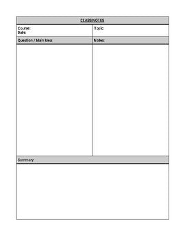 Class Notes for Students Template (Editable in Google Docs) β Roombop