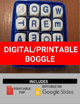 Digital/Printable Boggle Template (Editable on Google Slides) - Roombop