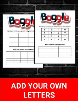 Digital Printable Boggle Template Editable On Google Slides Roombop
