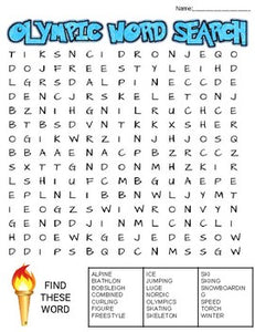 Winter Olympic Word Search: 3 Difficulties - Roombop