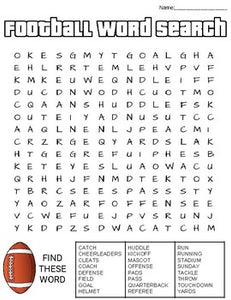 Football Word Search: 3 Difficulties - Roombop