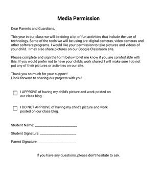 Media Permission Form (Editable in Google Docs) – Roombop