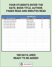 Load image into Gallery viewer, Digital Reading Logs (Editable in Google Sheets) - Roombop