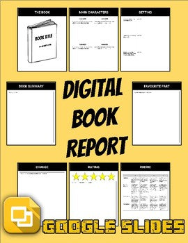 Digital Book Report (Editable in Google Slides) - Roombop