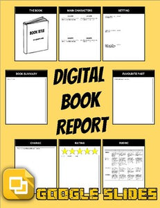 Digital Book Report (Editable in Google Slides) - Roombop