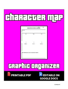 Character Map Organizer (Editable in Google Docs) Distance Learning - Roombop