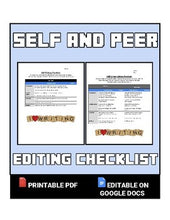Load image into Gallery viewer, Self and Peer Editing Checklist (Editable in Google Docs) - Roombop
