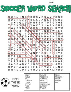 Soccer Word Search: 3 Difficulties - Roombop