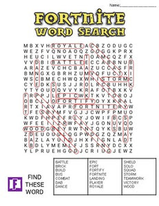 Fortnite Word Search: 3 Difficulties - Roombop