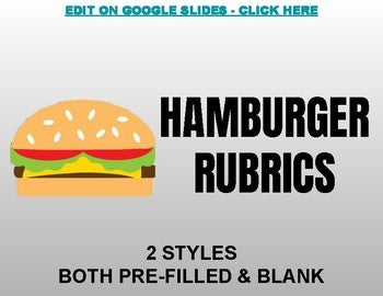 Hamburger Rubrics (Editable on Google Slides) - Roombop